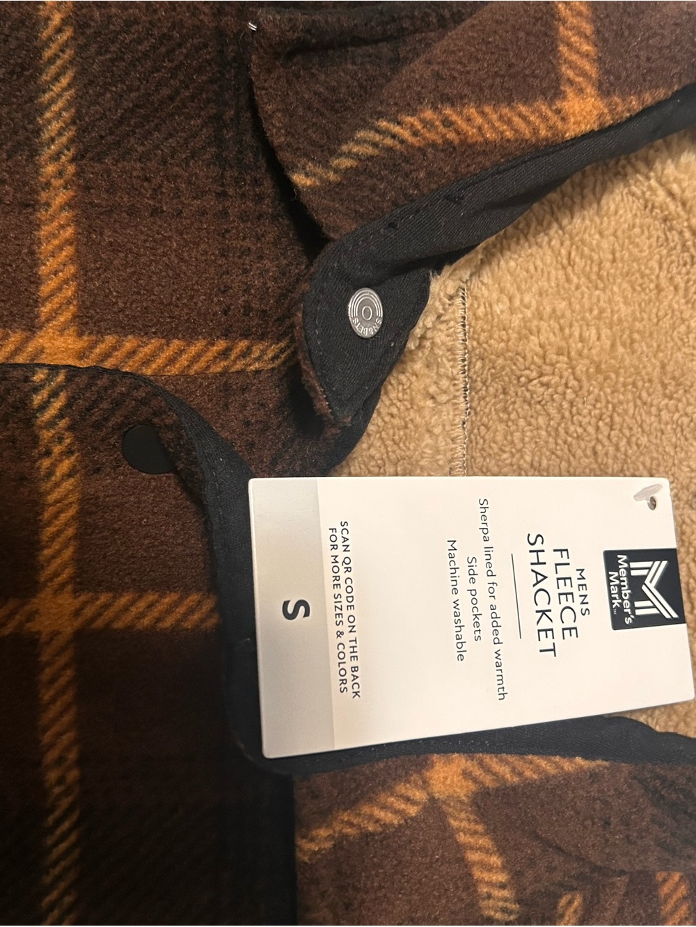 Men's Plaid Fleece jacket in Brown and Gold - Lightweight Layer